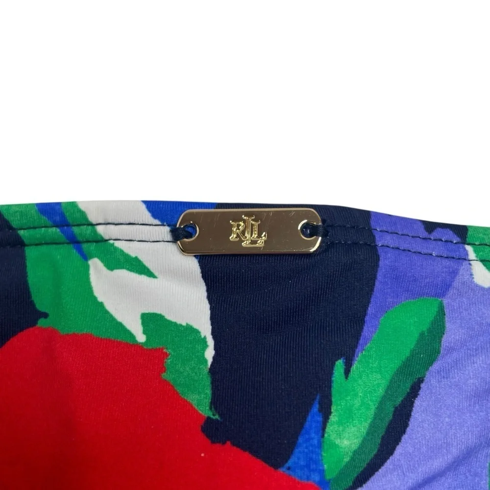 Lauren Ralph Lauren Printed Hipster Bikini Bottoms Bold Abstract Floral 10 New
